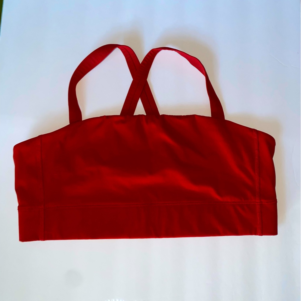 Everlane Perform Cropped Top Womens Size Large Red Crossback Bra